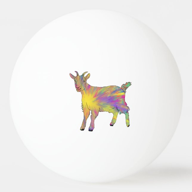 Balle De Ping Pong Chèvre Mignonne Artistique Colorée Drôle Art Anima (Devant)
