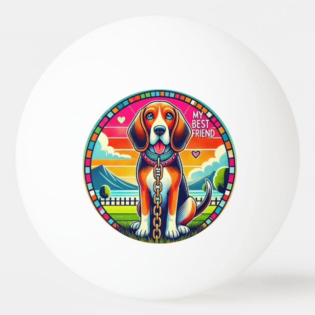 Balle De Ping Pong Chien animé mignon (Devant)