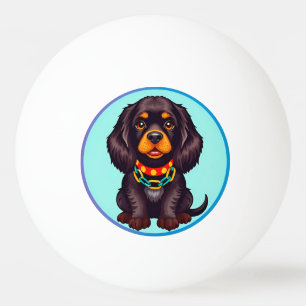 Balle De Ping Pong Chien animé mignon avec collier