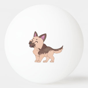 Balle De Ping Pong Chien berger allemand de Kawaii