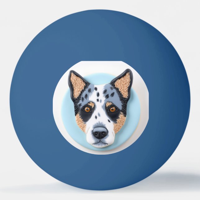 Balle De Ping Pong Chien Blue Heeler Inspiré 3D (Devant)