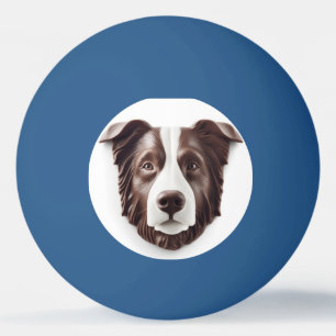 Balle De Ping Pong Chien Border Collie Inspiré de la 3D