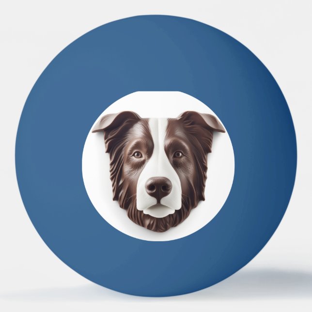 Balle De Ping Pong Chien Border Collie Inspiré de la 3D (Devant)
