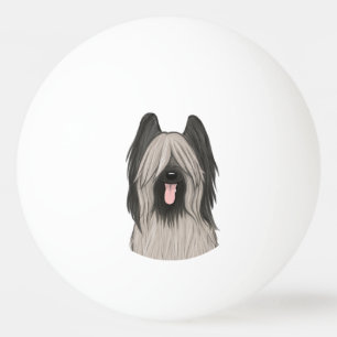Balle De Ping Pong Chien caricaturé mignon Briard