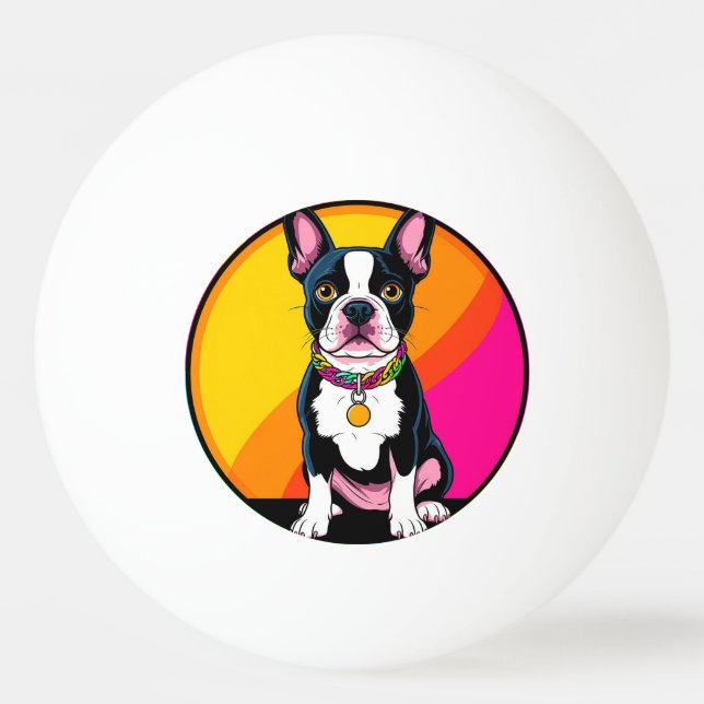 Balle De Ping Pong Chien de dessin animé adorable (Devant)