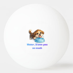 Balle De Ping Pong Chien heureux mignon amateur d'eau, design inspira