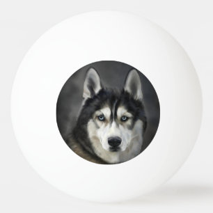 Balle De Ping Pong Chien Husky Gros Chien Animal Familier