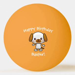 Balle De Ping Pong Chien Joyeux Anniversaire Personnalisé Nom Cadeau