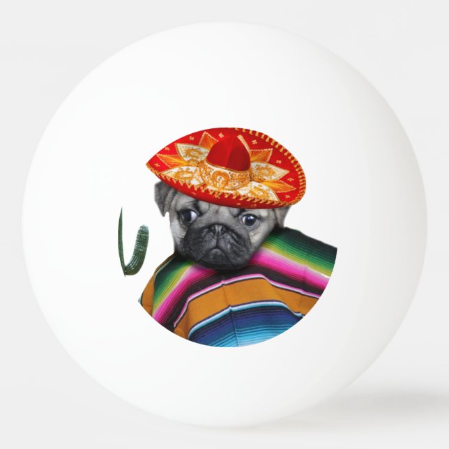 Balle De Ping Pong Chien mexicain de carlin (Devant)