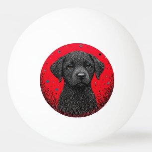 Balle De Ping Pong Chien noir fantaisiste