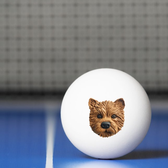 Balle De Ping Pong Chien Terrier Australien Inspiré 3D (Filet)