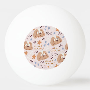Balle De Ping Pong Chiens mignons, étoiles, lignes : vintage sans sou