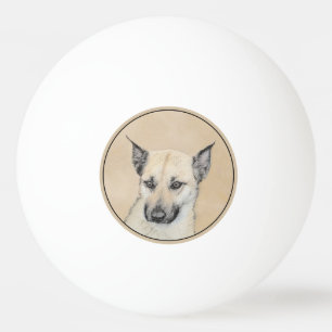 Balle De Ping Pong Chinook (Oreilles Pointées) Peinture - Art Chien o