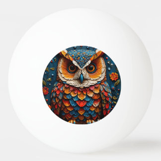 Balle De Ping Pong Chouette Artistique Colorée
