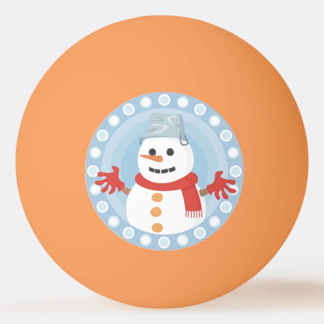 BALLE DE PING PONG CHRISTMAS HIVER SNOWMAN (Devant)