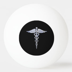 Balle De Ping Pong Chrome Stylish Comme Caduceus Symbole Médicale