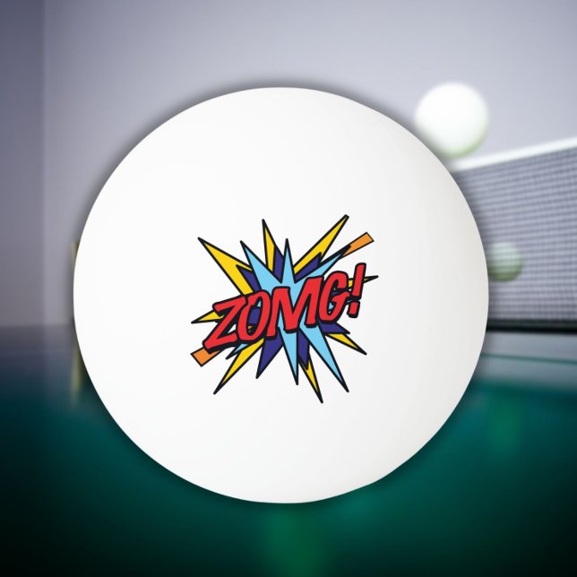 Balle De Ping Pong Citation de bande dessinée drôle et cool ZOMG Mode (ZOMG Funny Cool Comic Book Quote Modern Ping Pong Ball)