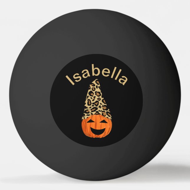 Balle De Ping Pong Citrouille Portant Un Casquette léopard (Devant)
