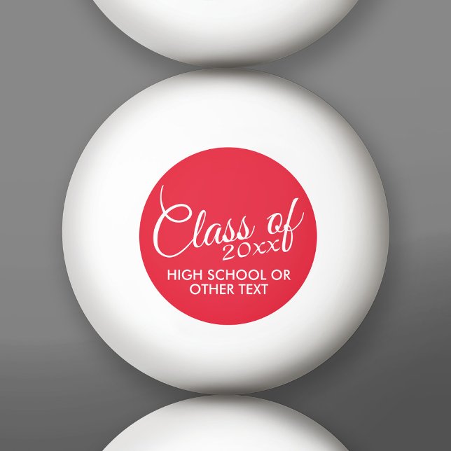 Balle De Ping Pong Classe de Graduation rouge de l'année et du texte  (Custom Ping Pong Balls)