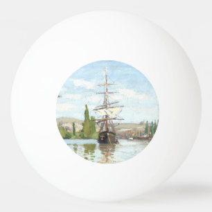 Balle De Ping Pong Claude Monet. Bateaux naviguant sur la Seine à Rou
