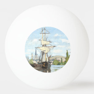 Balle De Ping Pong Claude Monet. Navires à cheval sur la Seine à Roue