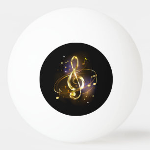 Balle De Ping Pong Clé de Sol en Or Musique