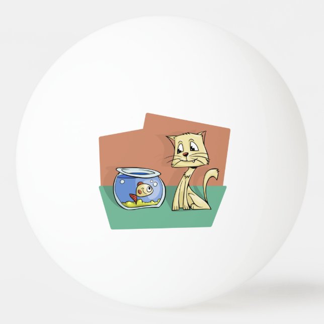 Balle De Ping Pong Clipart de chat et de poisson (Dos)