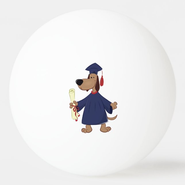 Balle De Ping Pong Clipart de graduation de chien (Dos)