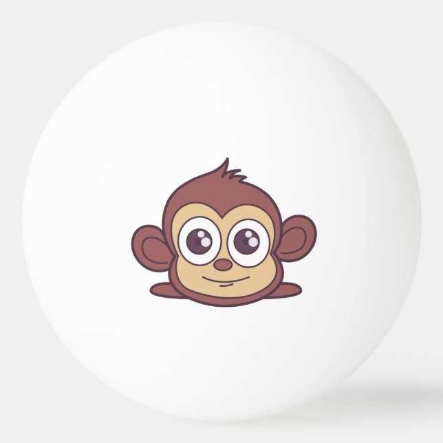 Balle De Ping Pong Clipart de singe mignon (Dos)