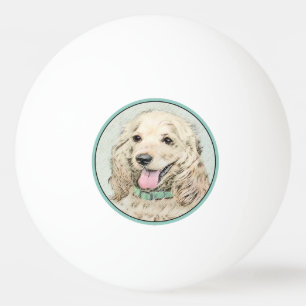 Balle De Ping Pong Cocker Spaniel Buff Peinture - Art Chien original