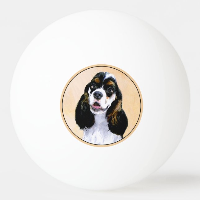 Balle De Ping Pong Cocker Spaniel (Parti) Peinture - Art Chien origin (Devant)