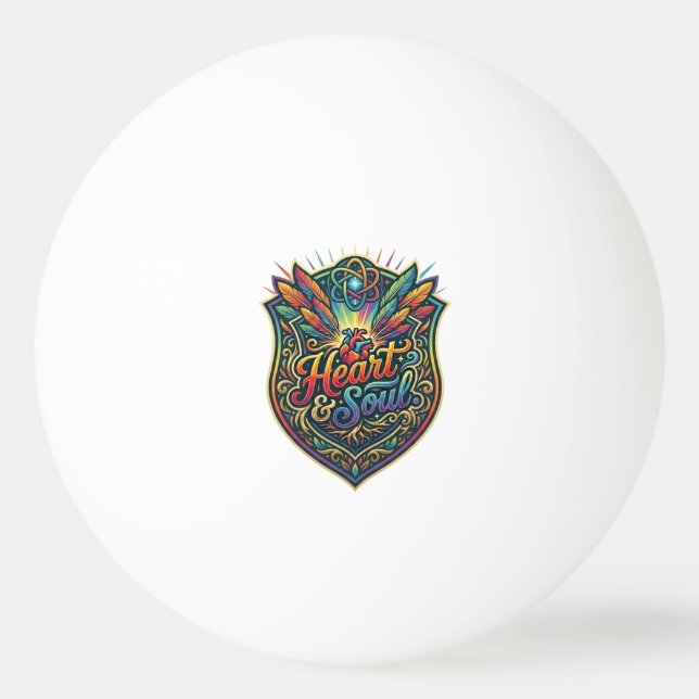 Balle De Ping Pong Cœur & Âme. (Devant)