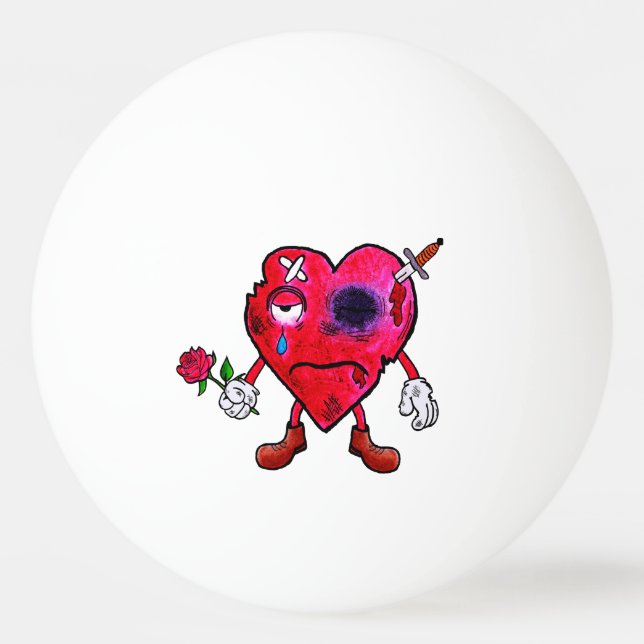 Balle De Ping Pong Cœur brisé  (Devant)