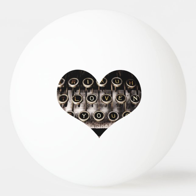 Balle De Ping Pong Coeur dactylographié (Devant)