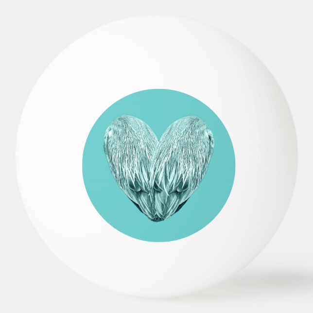 Balle De Ping Pong Coeur de plumes dans vert tendre (Devant)