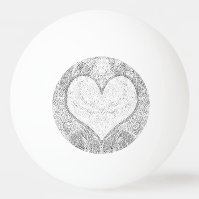 Balle De Ping Pong Coeur dentée Ajouter un texte (Devant)