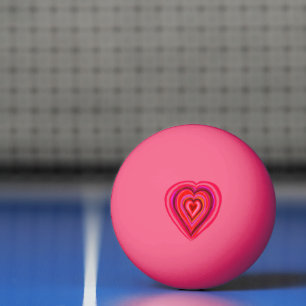Balle De Ping Pong coeur rouge et rose