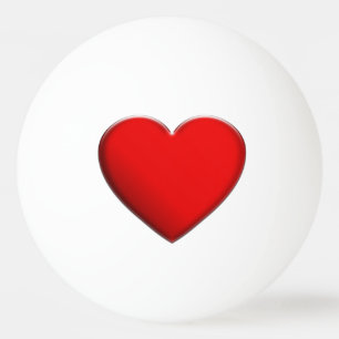 Balle De Ping Pong COEUR ROUGE / ROTES HERZ + votre texte et votre ar