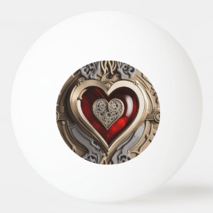 Balle De Ping Pong Coeur Steampunk - Amour mécanique complexe