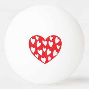 Balle De Ping Pong Coeurs Rouges Avec Petit Coeur Ping Pong