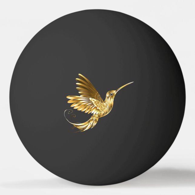 Balle De Ping Pong Colibri noir et or (Devant)