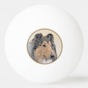 Balle De Ping Pong Collie (Rough) Peinture - Cute Original Chien Art