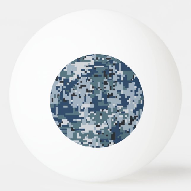 Balle De Ping Pong Conception de camouflage numérique bleu marine (Devant)