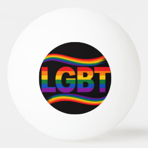 Balle De Ping Pong Conception de cœur arc-en-ciel de fierté LGBTQ+ co