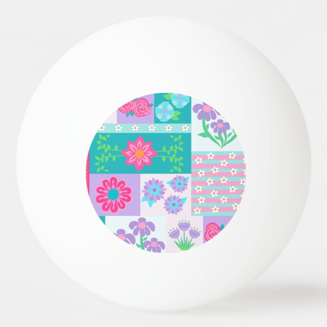 Balle De Ping Pong Conception de fleurs vibrantes en fleurs (Devant)
