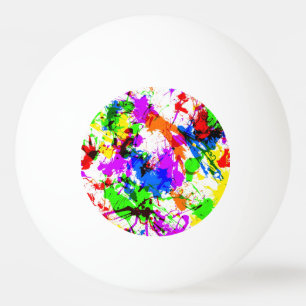 Balle De Ping Pong Conception de peinture éclaboussée colorée mignonn