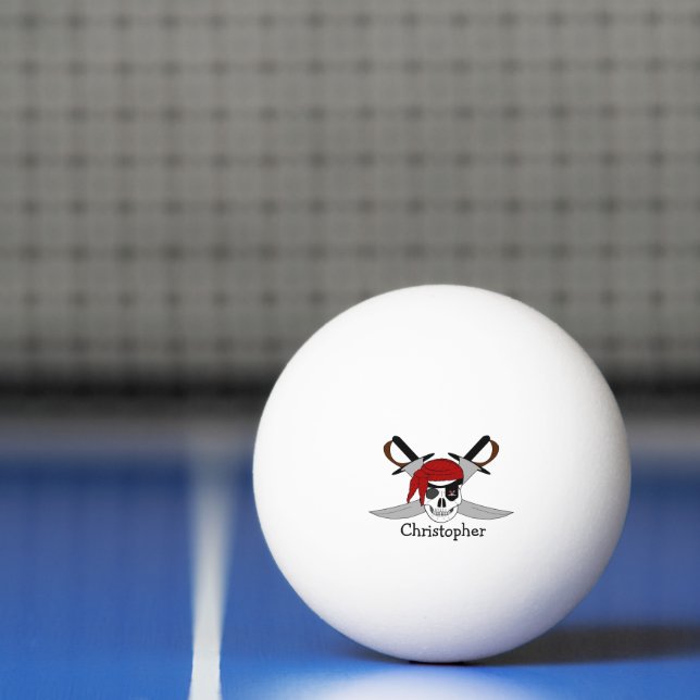Balle De Ping Pong Conception Du Crâne Et Des Mots (Filet)
