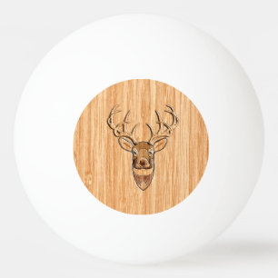 Balle De Ping Pong Copie en bois de grain de cerfs communs de lumièr