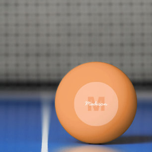 Balle De Ping Pong Couleur pêche pastel cool avec nom de monogramme p
