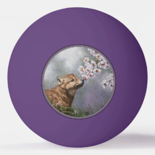 Balle De Ping Pong Coupe et fleurs de loup gris mignonne pour bébé